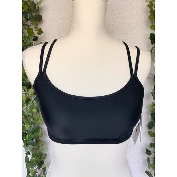 NWT Sporti Black Double Cross Back Bikini and workout Top - Picture 2 of 9